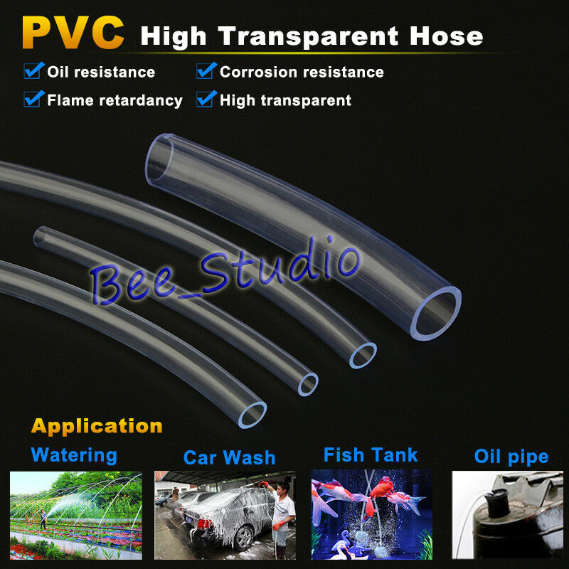 1M Clear Plastic Flexible Pipe PVC Hose Tube for Water Fish Tank Pump Aquarium